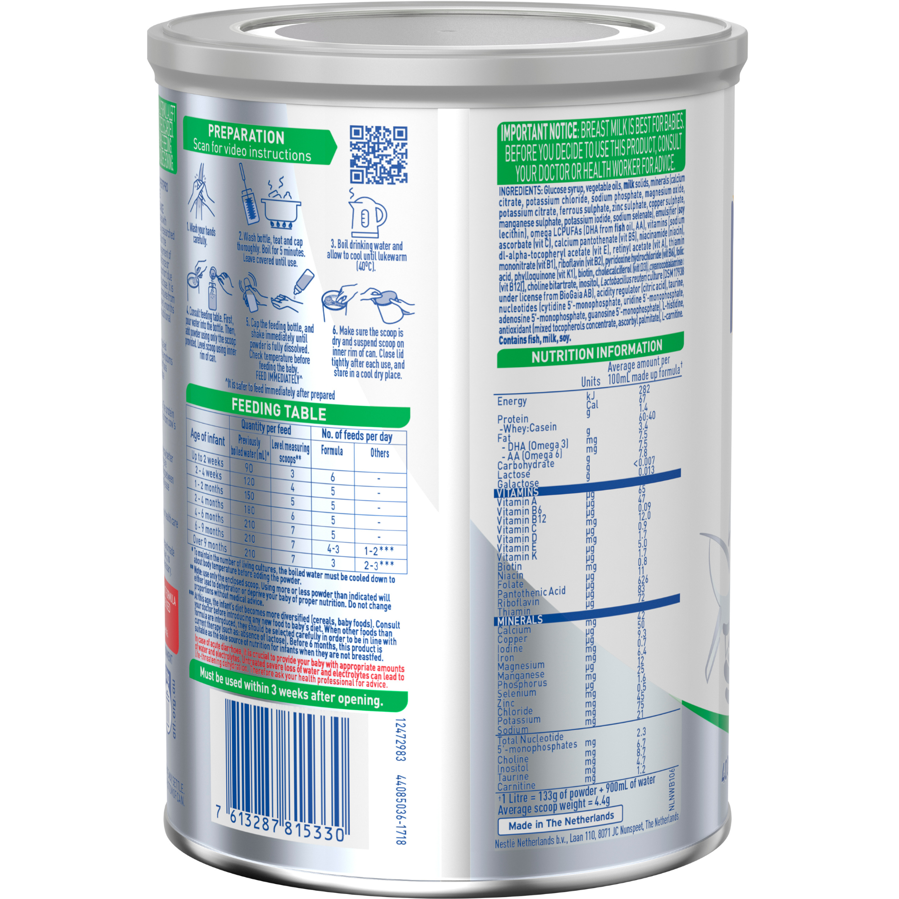 NAN EXPERTpro Lactose Intolerance 400g Back RHS