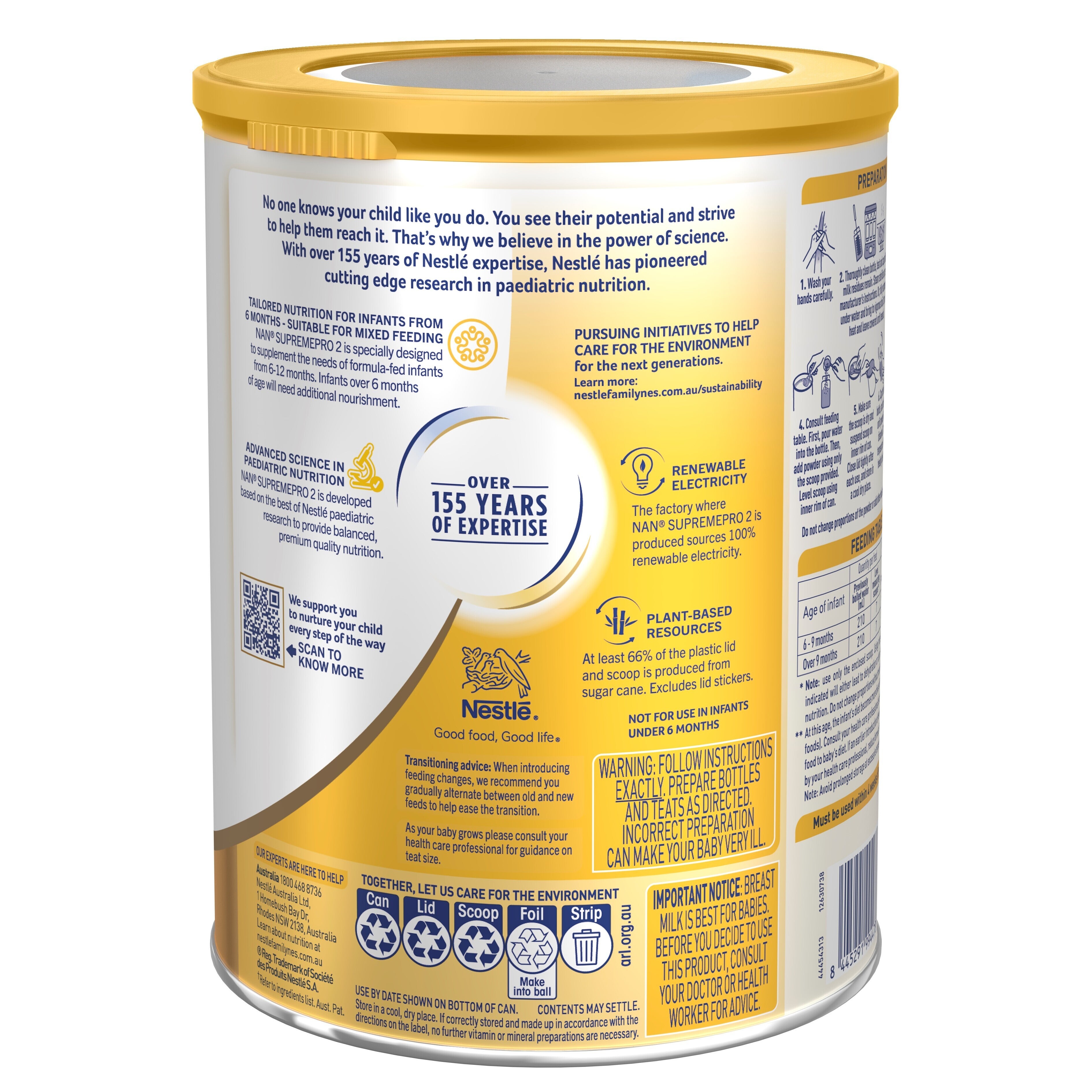 Nestlé NAN SUPREMEpro 2, Premium Follow-On Infant Formula – 800g
