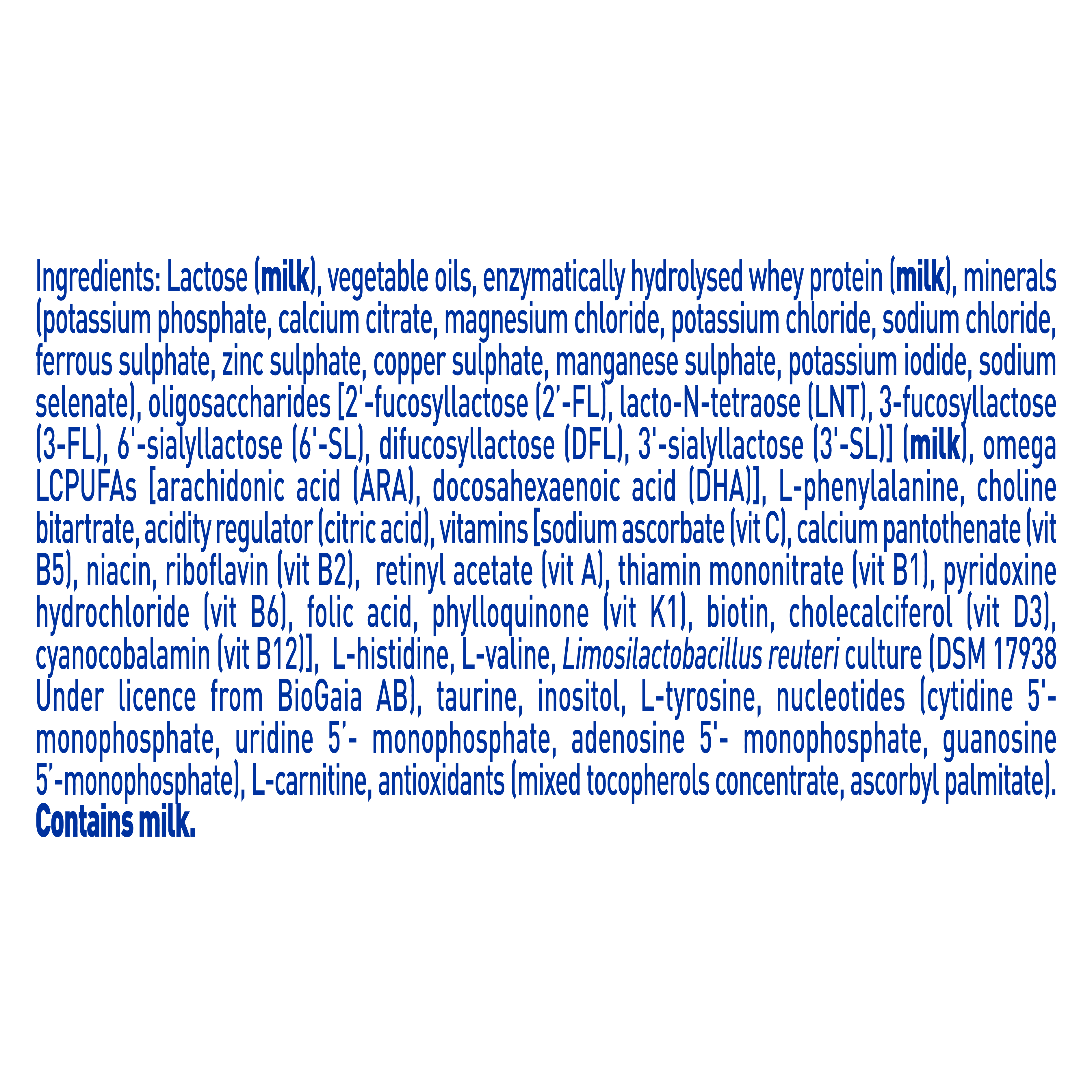 Nestlé NAN SENSITIVE Infant Formula, From Birth to 12 Months – 800g - Ingredients