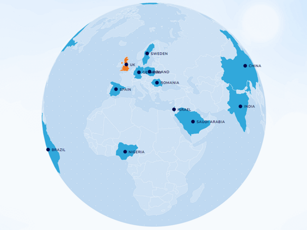 Planet Parent - Parenting Index Countries Globe with parenting index report countries highlighted