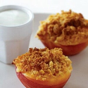 Baked Nectarines with Anzac Crumble