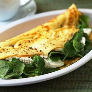 Spinach Ricotta and Basil Omelette