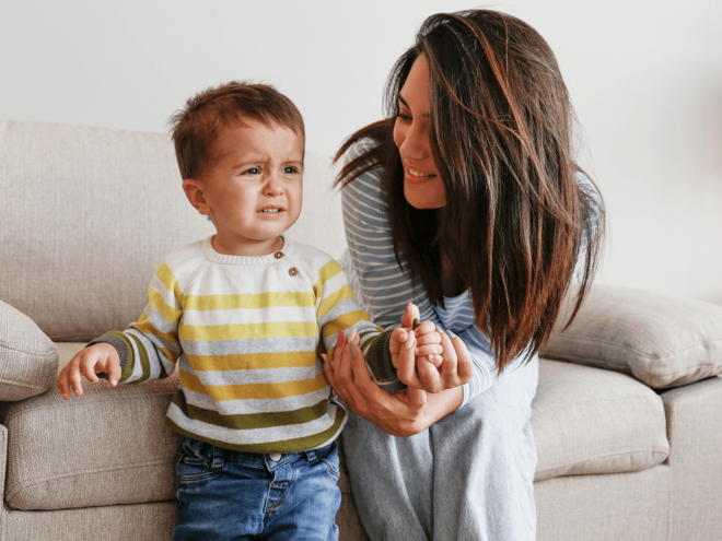 Emotional Regulation skills for preschooler mom holding toddler hand