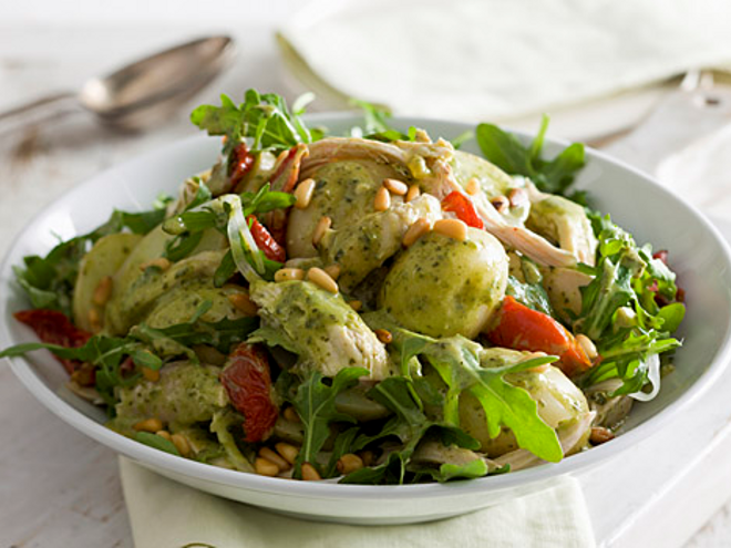 Warm Creamy Pesto Chicken Potato Salad Warm Creamy Pesto Chicken Potato Salad