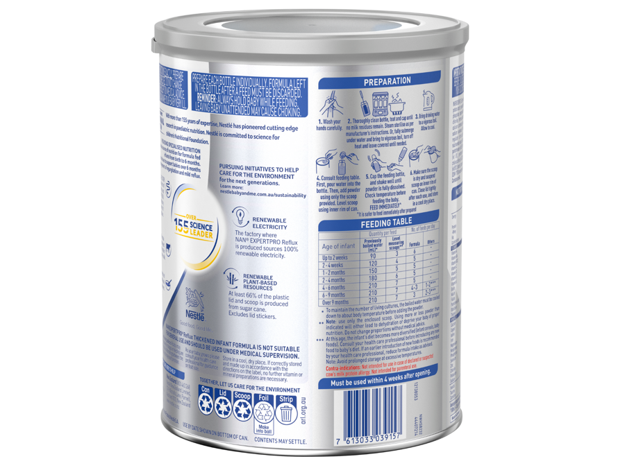 NAN EXPERTpro Reflux - Back of tin