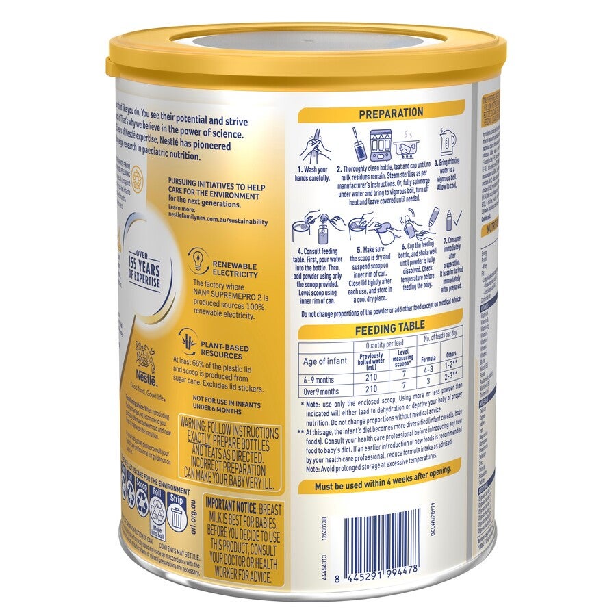 Nestlé NAN SUPREMEpro 2, Premium Follow-On Infant Formula – 800g
