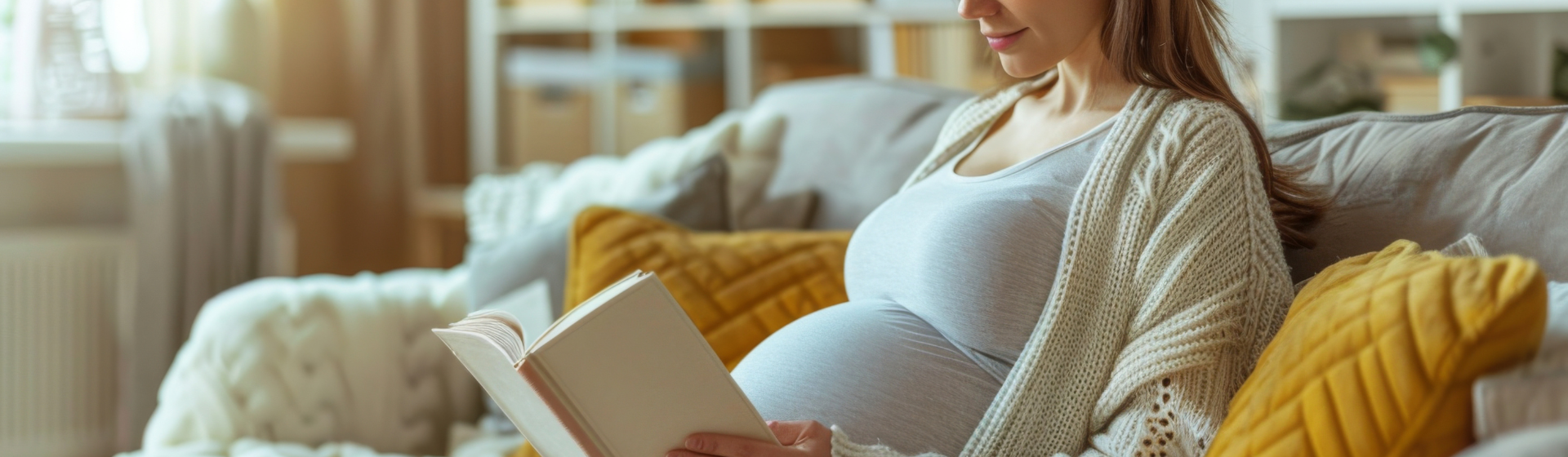 Pregnant lady reading a book Pregnant lady reading a book