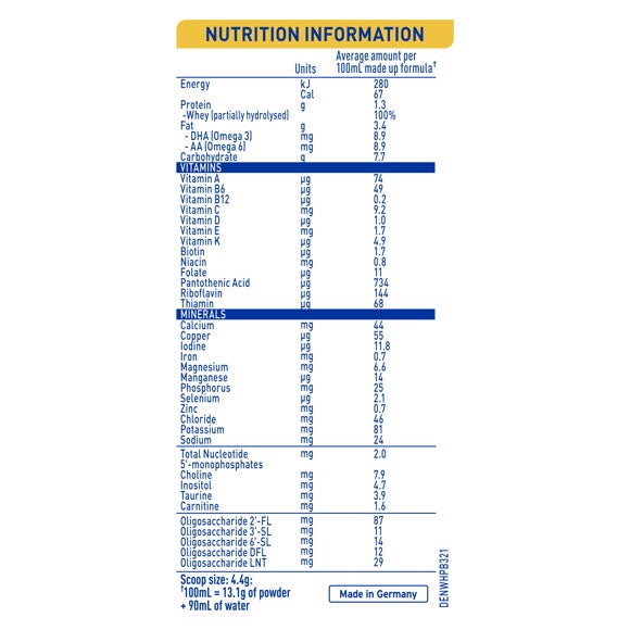NAN SUPREMEpro 1 Baby Formula Nutrition Information Panel NAN SUPREMEpro 1 Baby Formula Nutrition Information Panel
