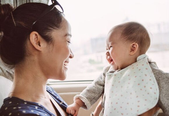 mum and baby laughing at each other mum and baby laughing at each other