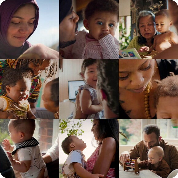 mosaic of parents and babies mosaic of parents and babies