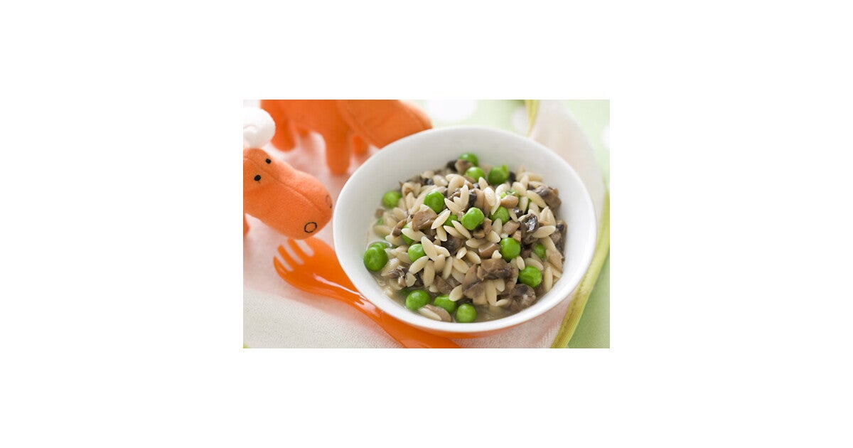 Cheesy Pea and Mushroom Risoni | Risoni Pasta Recipe